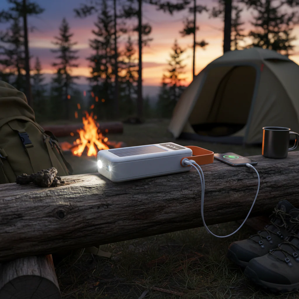 40 000 mAh Solar-Assisted Power Bank with Built-In Cables & LED Torch | TR-957 - Image 3