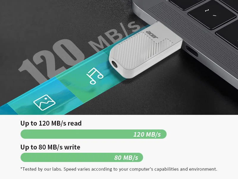 Acer UP300 256GB USB 3.2 Gen 1 Flash Drive – White - Image 3