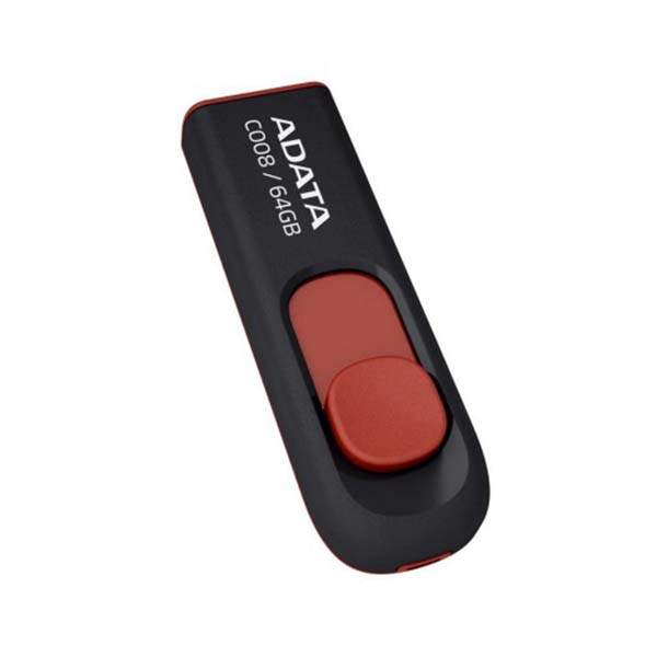 ADATA USB 2.0 RETRACTABLE 64GB BLK/RED - Image 2