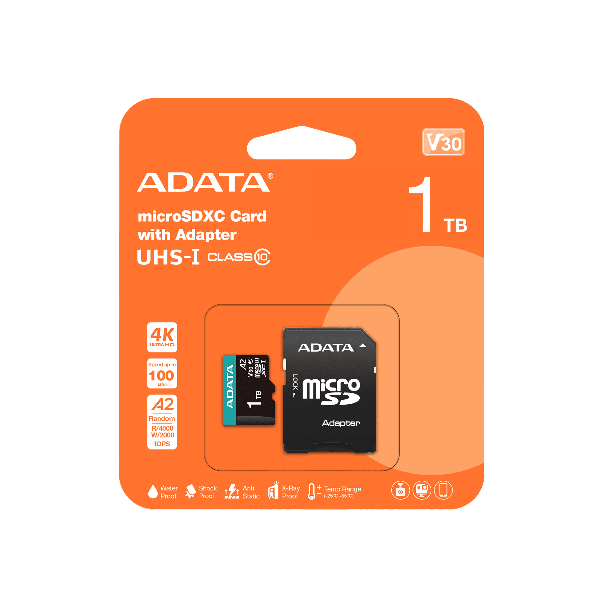 ADATA V30S 1TB MicroSDXC - Class 3 (U3), UHS-I (incl SD Adapter) - Image 3