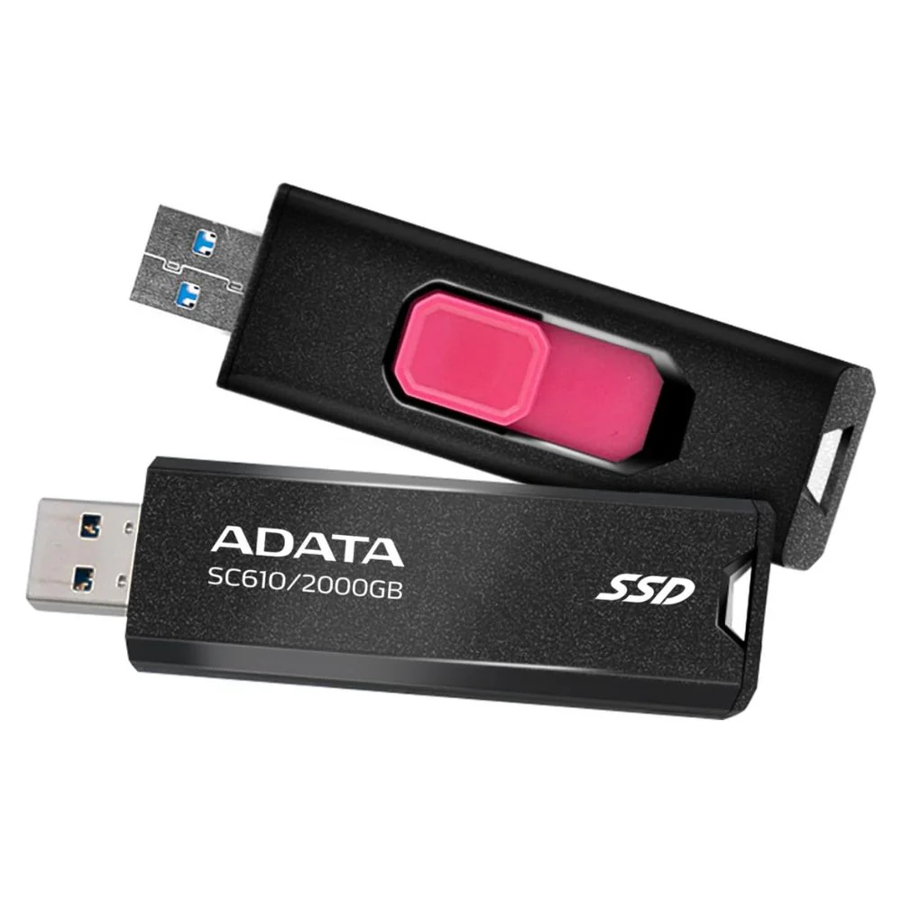 ADATA SC610 2TB USB 3.2 Gen 2 External SSD Stick – Up to 550MB/s Read, USB-A Solid State Drive