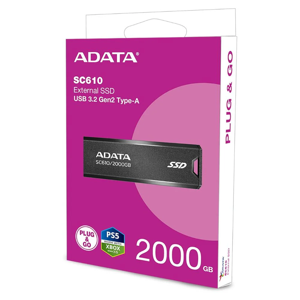 ADATA SC610 2TB USB 3.2 Gen 2 External SSD Stick – Up to 550MB/s Read, USB-A Solid State Drive - Image 5