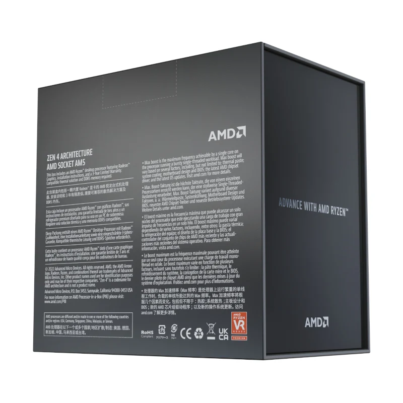 AMD Ryzen 9 7900x 5nm SKT AM5 CPU; 12 Core/24 Thread Base Clock 4.7GHz; Max Boost Clock 5.0GHz ;76 MB Cache; Radeon Graphics; No - Image 3