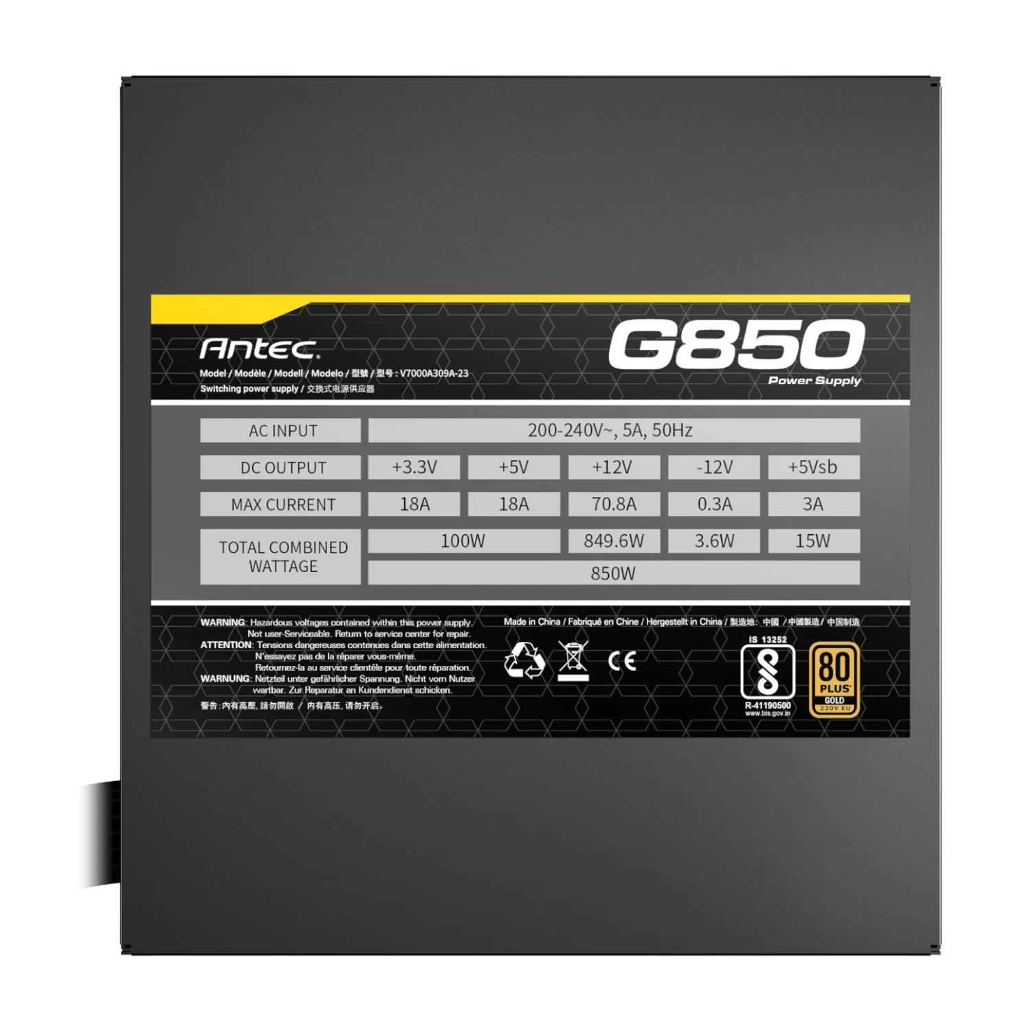 Antec ATOM G850 850W 80 PLUS Gold Semi-Modular Power Supply - Image 5