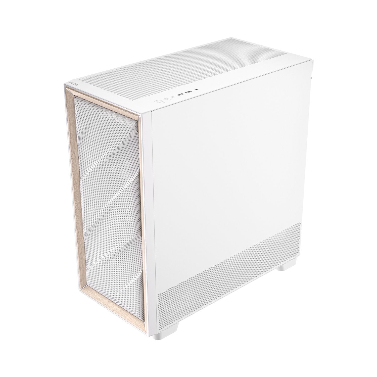 Antec FLUX Mid-Tower E-ATX Gaming Chassis Wood Front Panel - White - Image 3