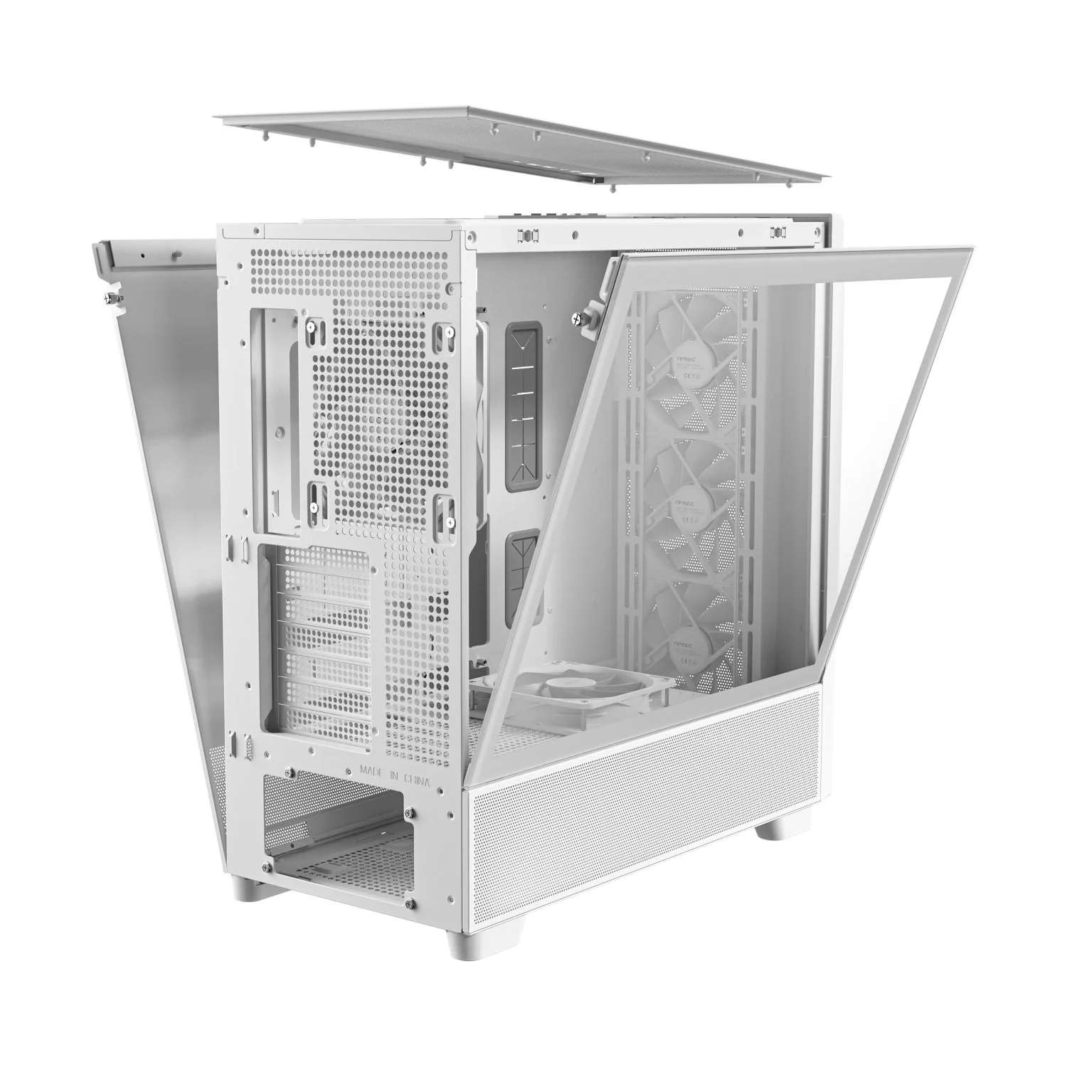 Antec FLUX Mid-Tower E-ATX Gaming Chassis Wood Front Panel - White - Image 4