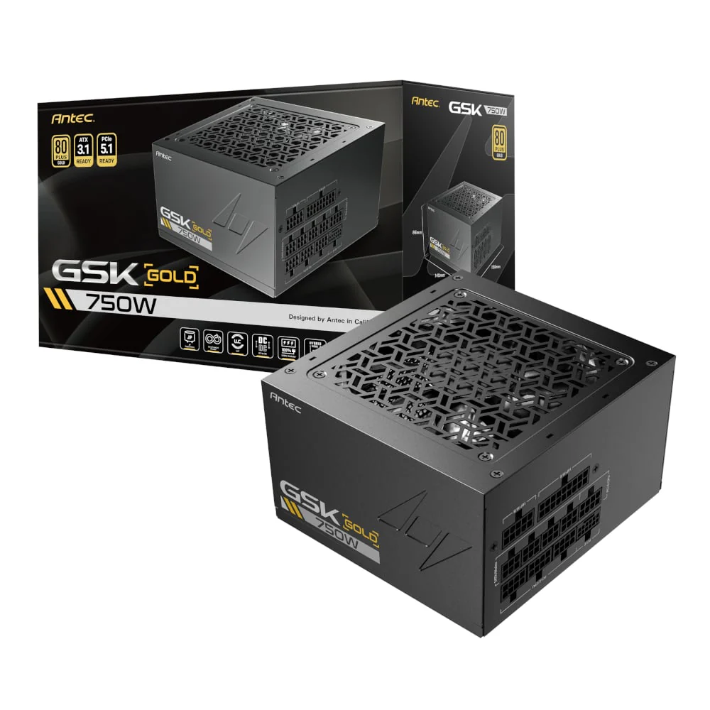 Antec GSK 750W PCIe 5.1 Gen5 80 PLUS Gold Fully Modular Power Supply - Image 4