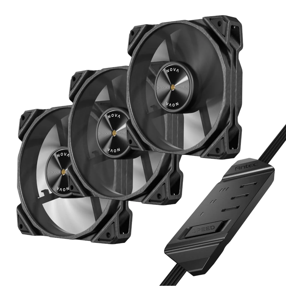 Antec NOVA 120 PWM Fan 3 Pack with Speed Controller - Black - Image 6