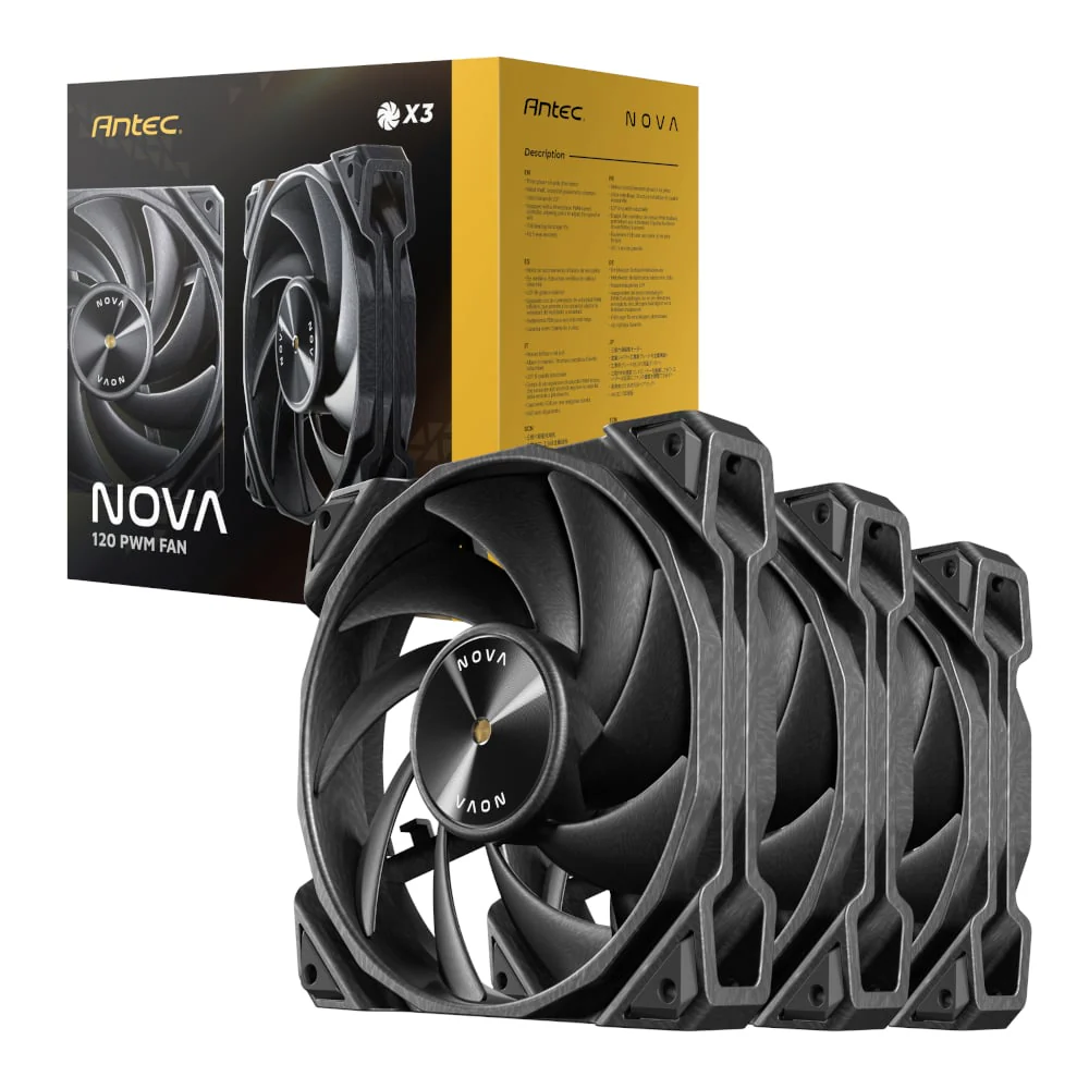 Antec NOVA 120 PWM Fan 3 Pack with Speed Controller - Black - Image 7
