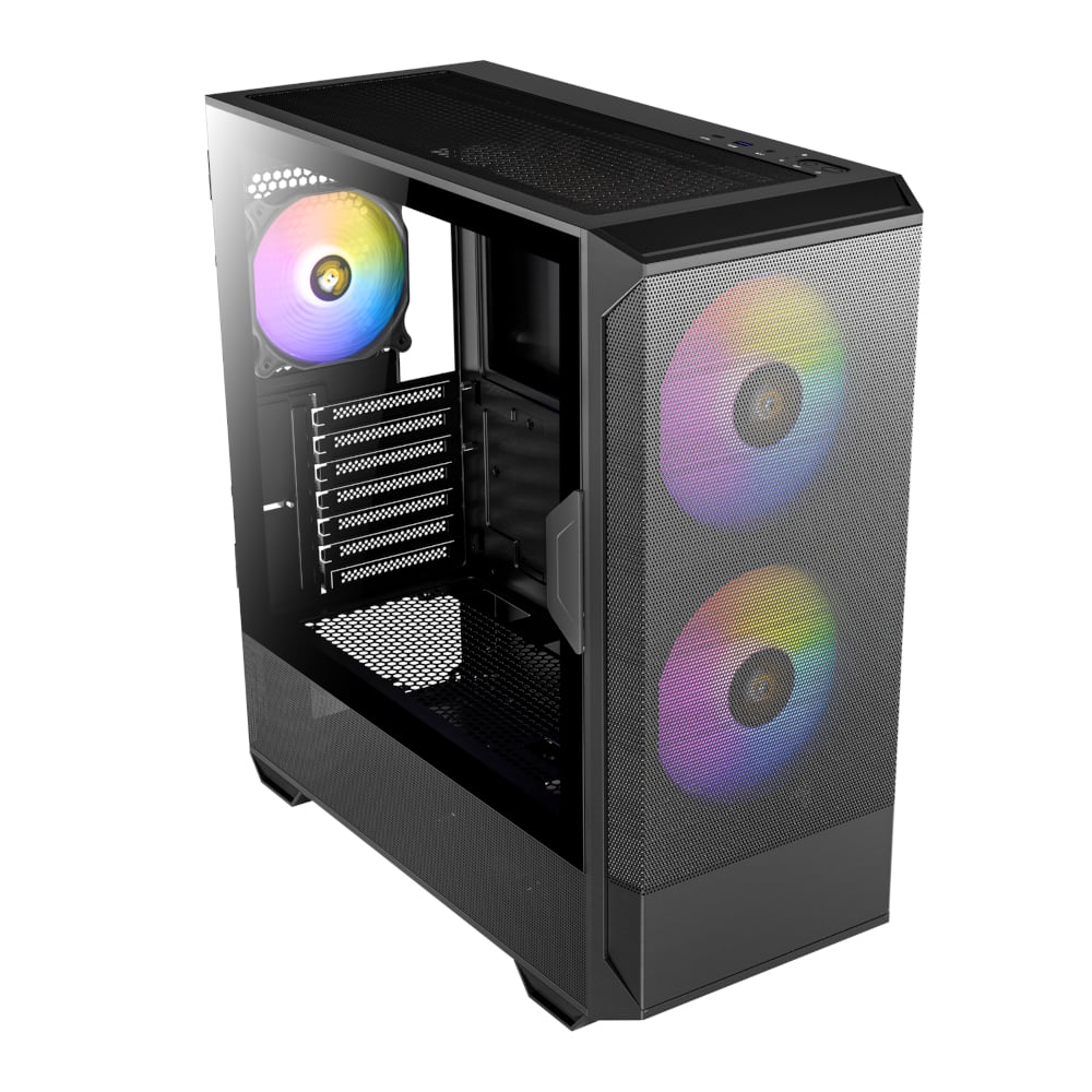 Antec NX416L ATX | Micro-ATX | ITX ARGB Mid-Tower Gaming Chassis - Black - Image 4
