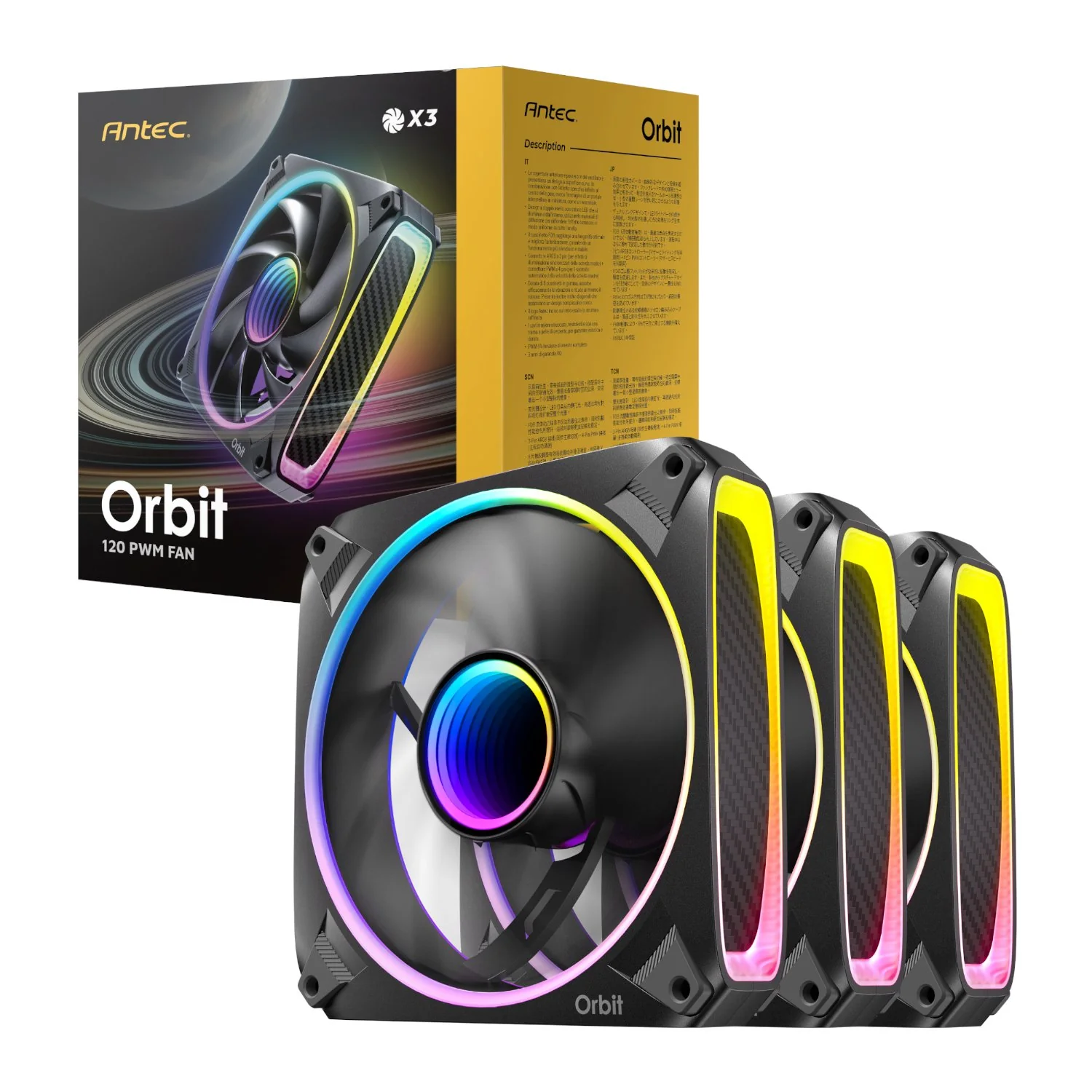 Antec ORBIT PWM 120mm ARGB Fan 3 Pack - Black - Image 5