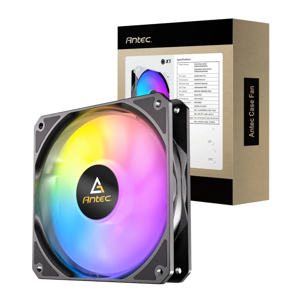 Antec P12 PWM 120mm ARGB Reverse Case Fan - Black - Image 5