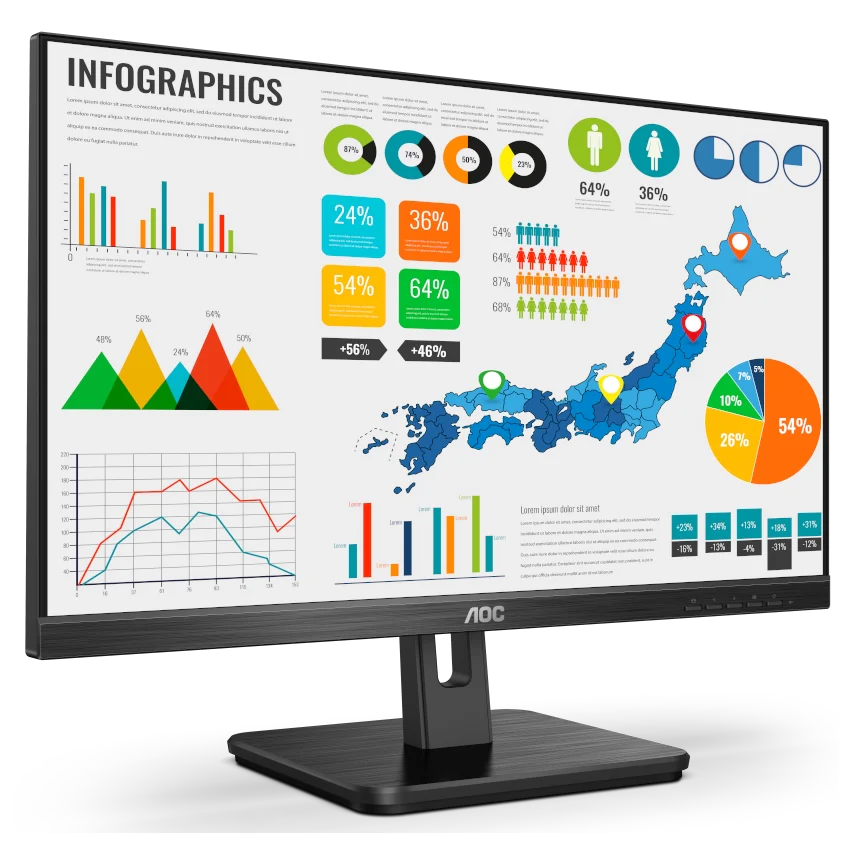 AOC 22E2HM 21.5" FHD (1920 x 1080) VA 75Hz Monitor - HDMI and VGA - Image 2