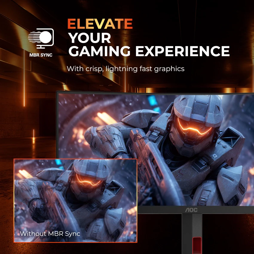 AOC CU34G4H 34" WQHD (3440 x1440) 200Hz Curved Gaming Monitor - HDMI and DisplayPort - Image 7