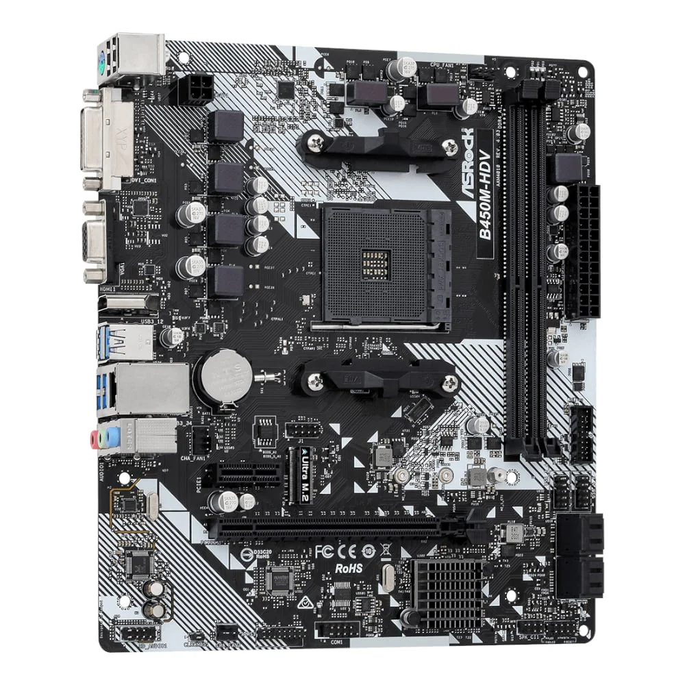 ASRock B450M-HDV R4.0 AMD AM4 M-ATX Motherboard - Image 3