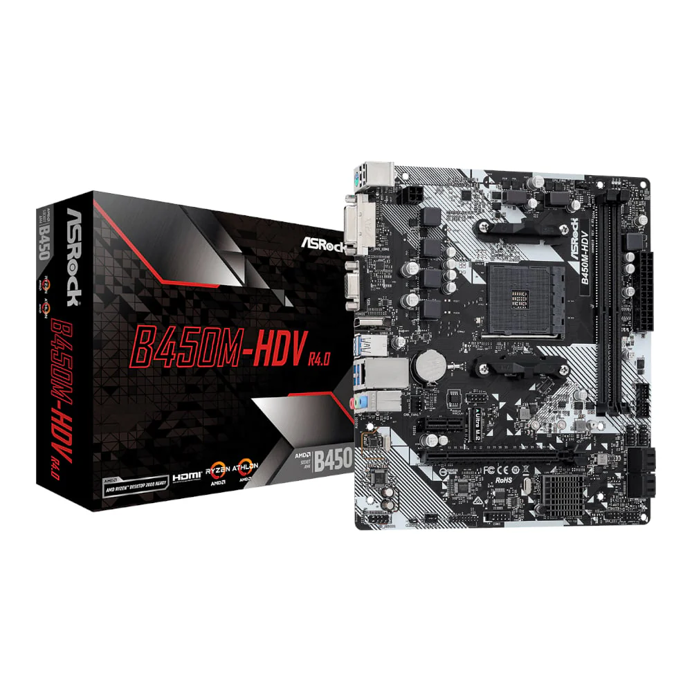ASRock B450M-HDV R4.0 AMD AM4 M-ATX Motherboard - Image 5