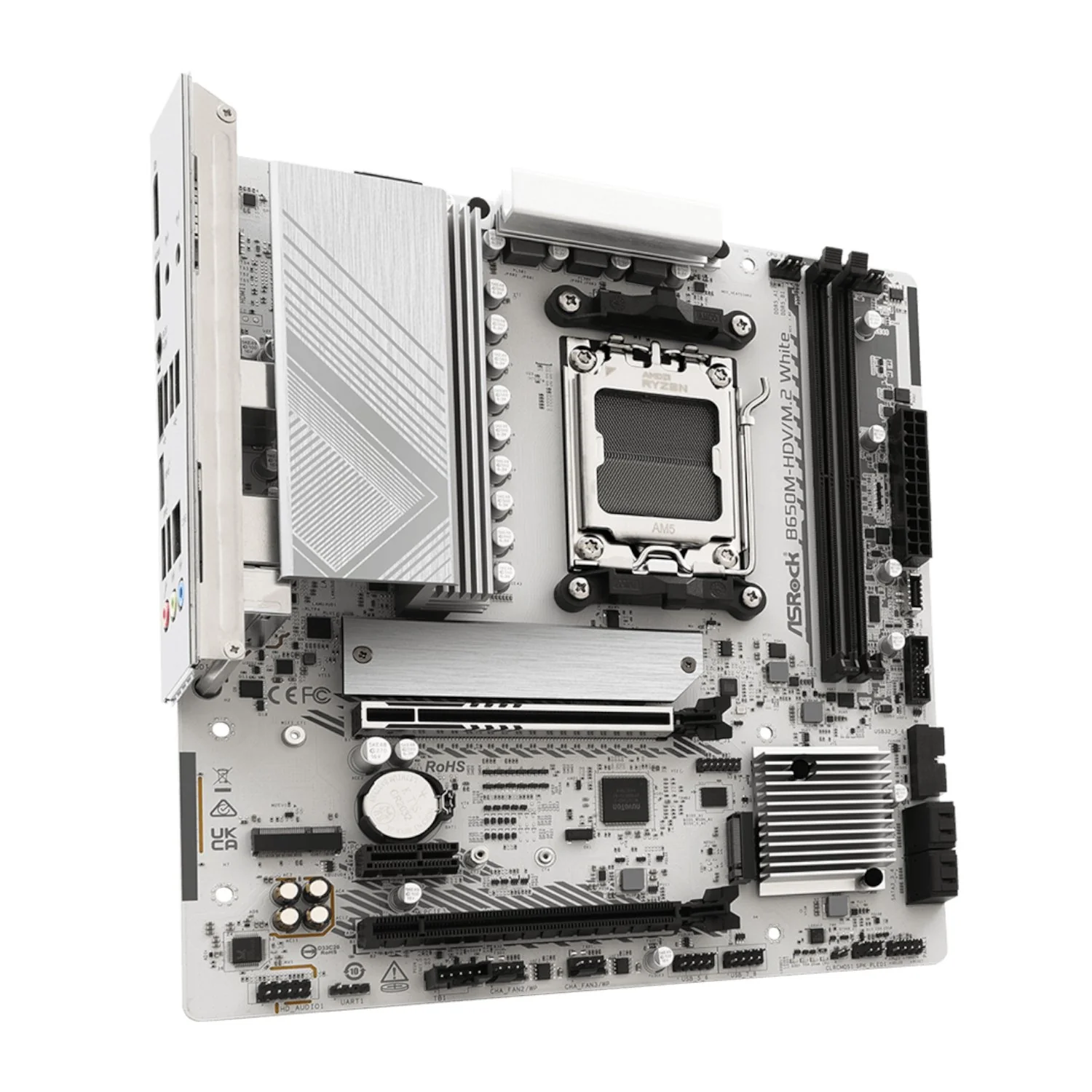 ASRock B650M-HDV/M.2 AM5 Micro-ATX Motherboard - White - Image 2