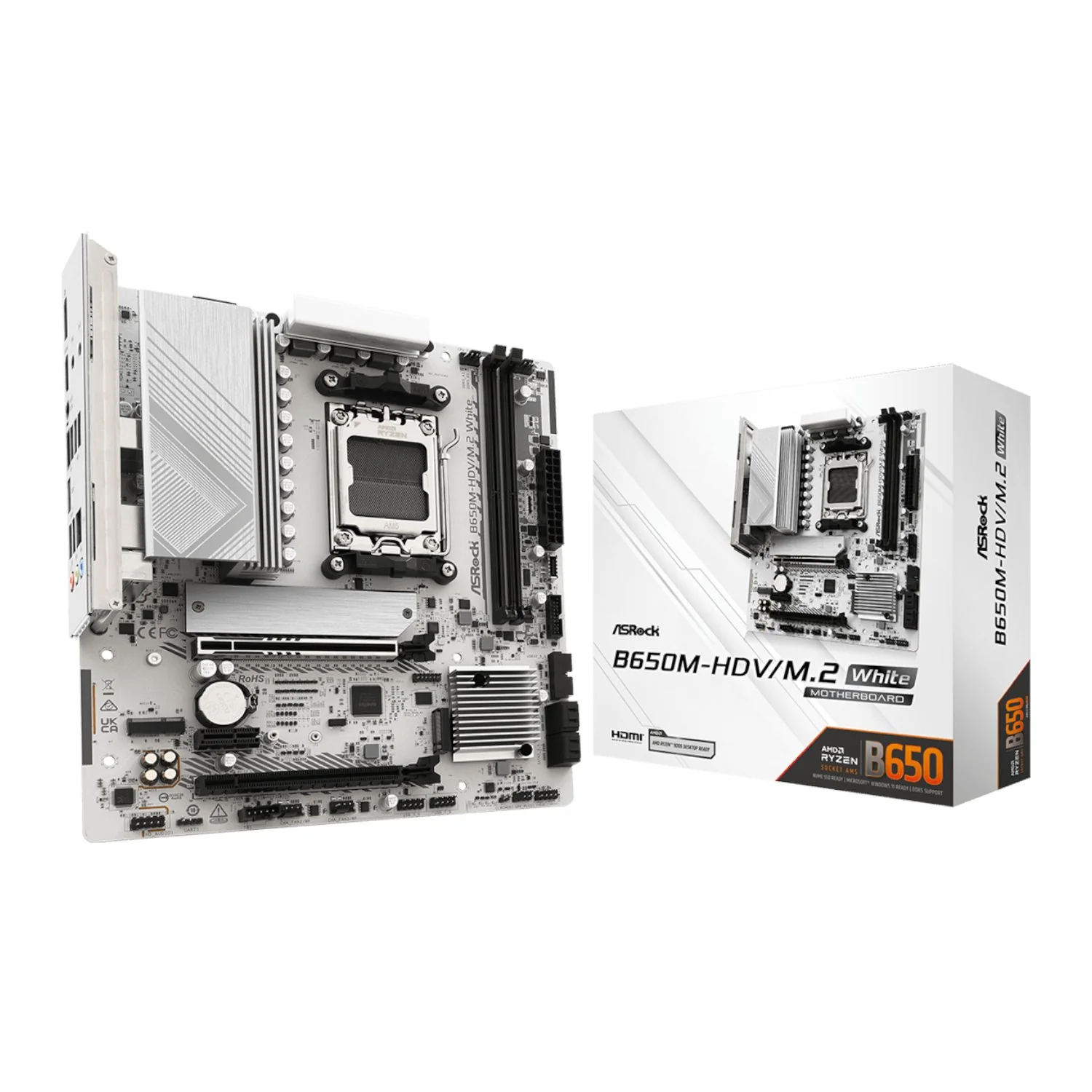 ASRock B650M-HDV/M.2 AM5 Micro-ATX Motherboard - White - Image 5