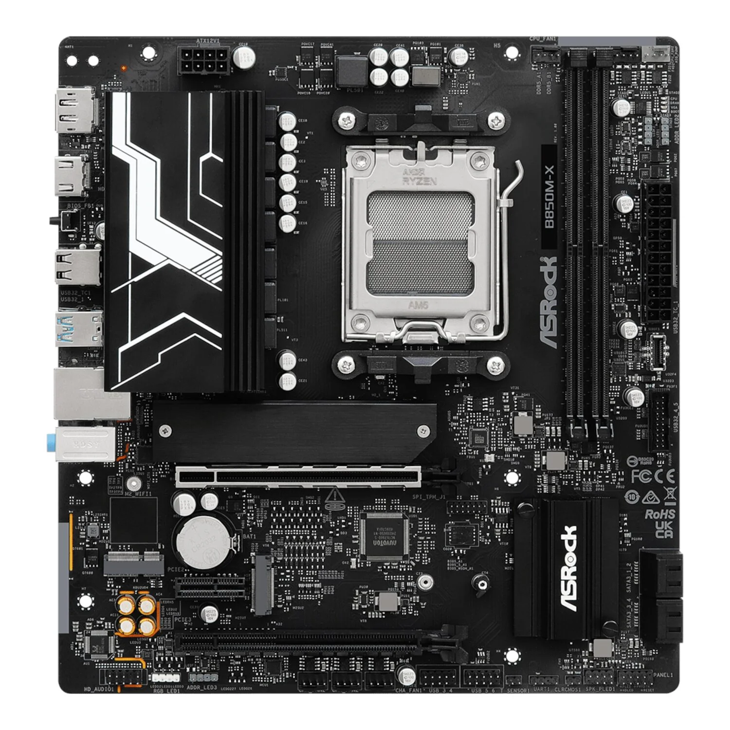 ASRock B850M-X WiFi AM5 Micro ATX Motherboard (DDR5, PCIe 5.0, Wi-Fi 6E) - Image 3
