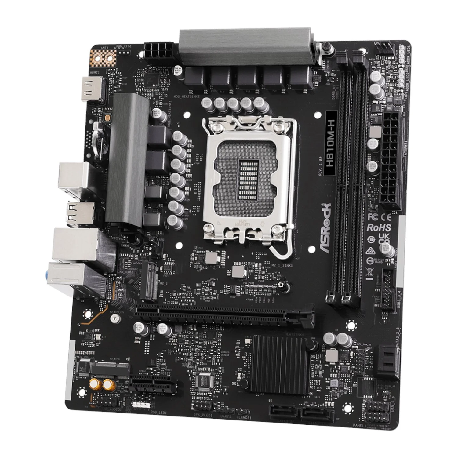 ASRock H810M-H Intel LGA1851 Micro ATX Motherboard - Black - Image 3