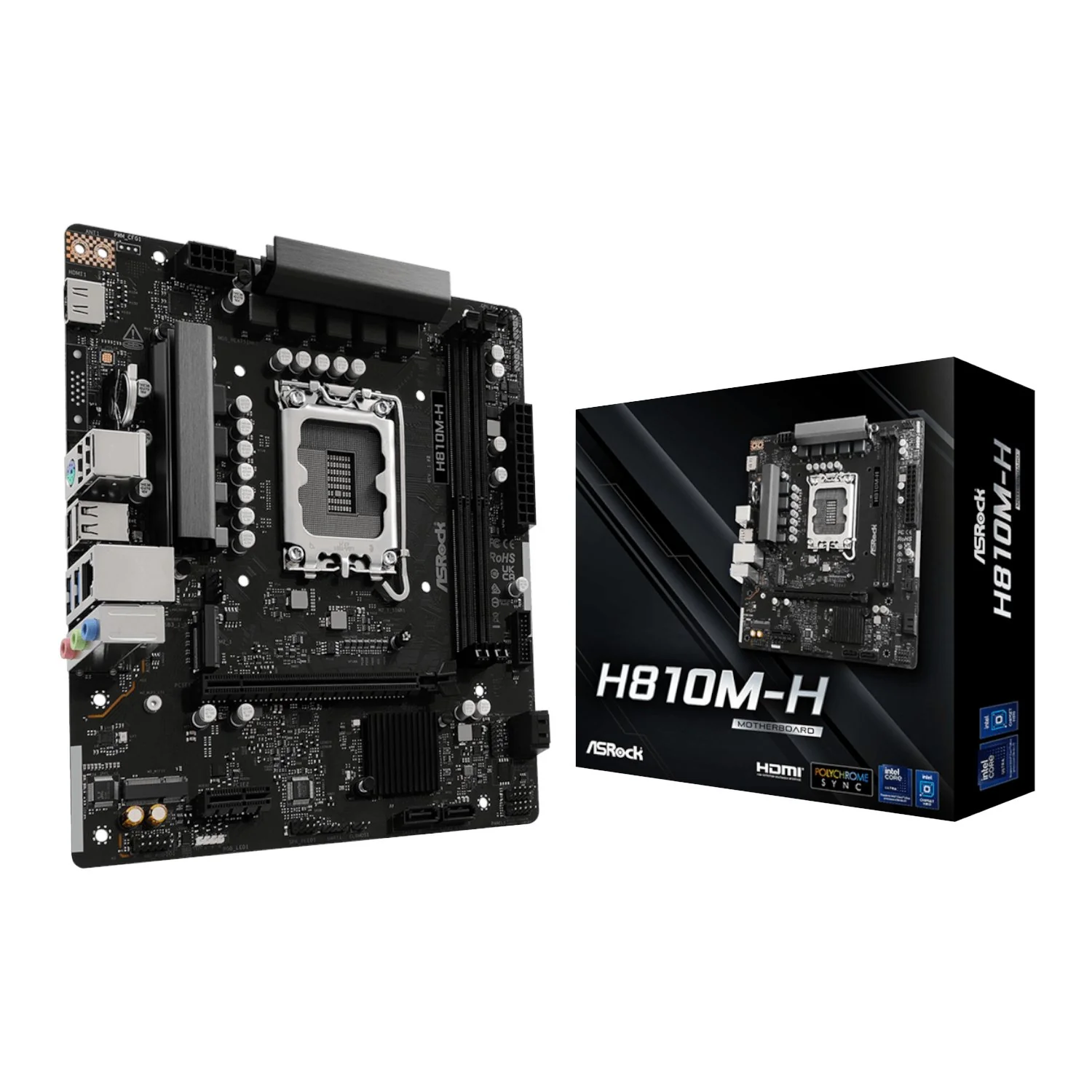 ASRock H810M-H Intel LGA1851 Micro ATX Motherboard - Black - Image 5
