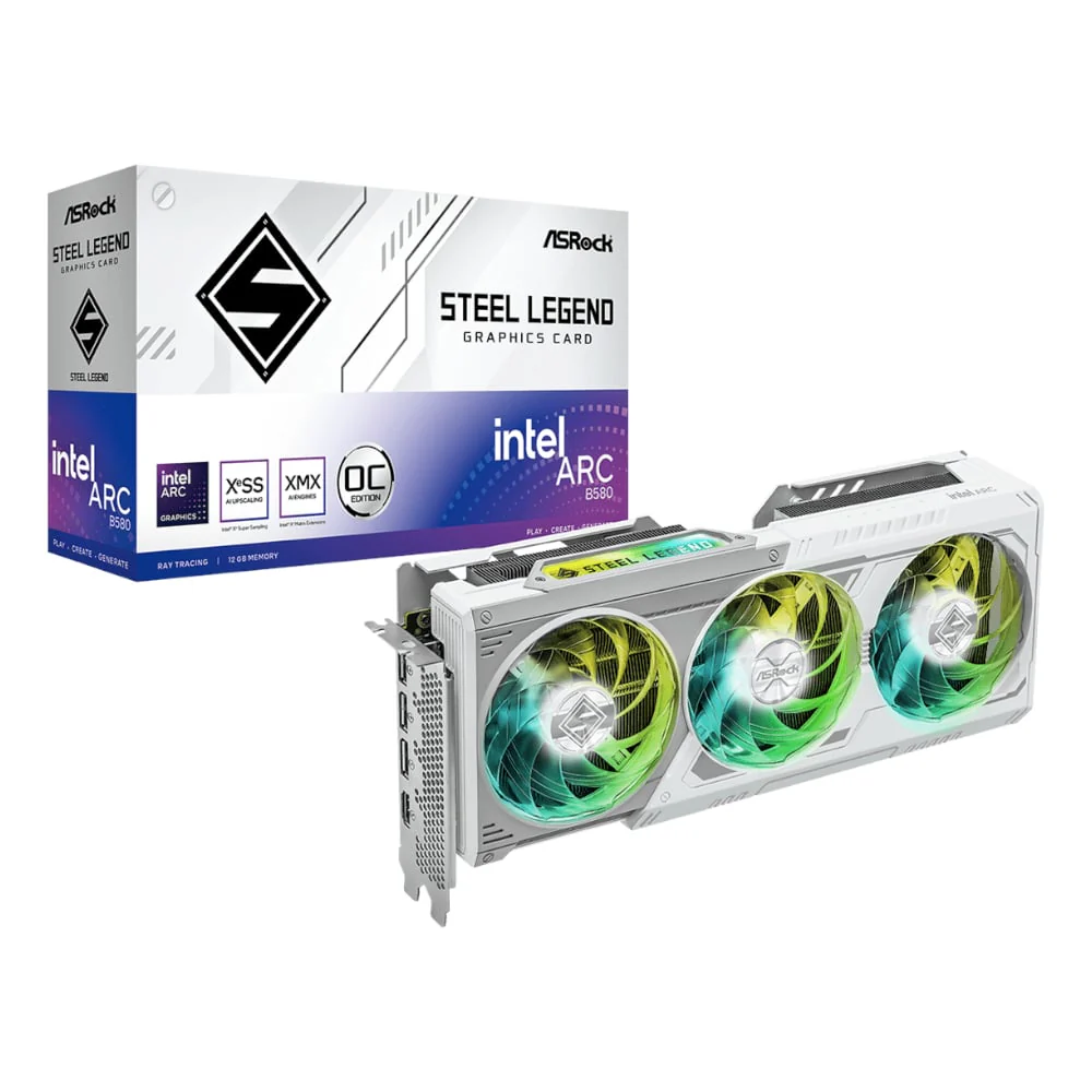 ASRock Intel Arc B580 Steel Legend OC 12GB GDDR6 192-BIT Graphics Card - Image 6