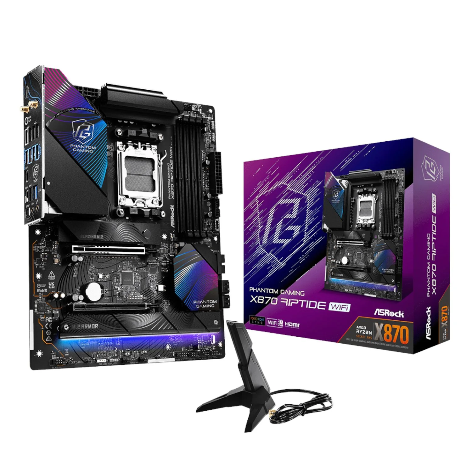 ASRock X870 Riptide AM5 Wi-Fi Phantom Gaming Motherboard - Image 5