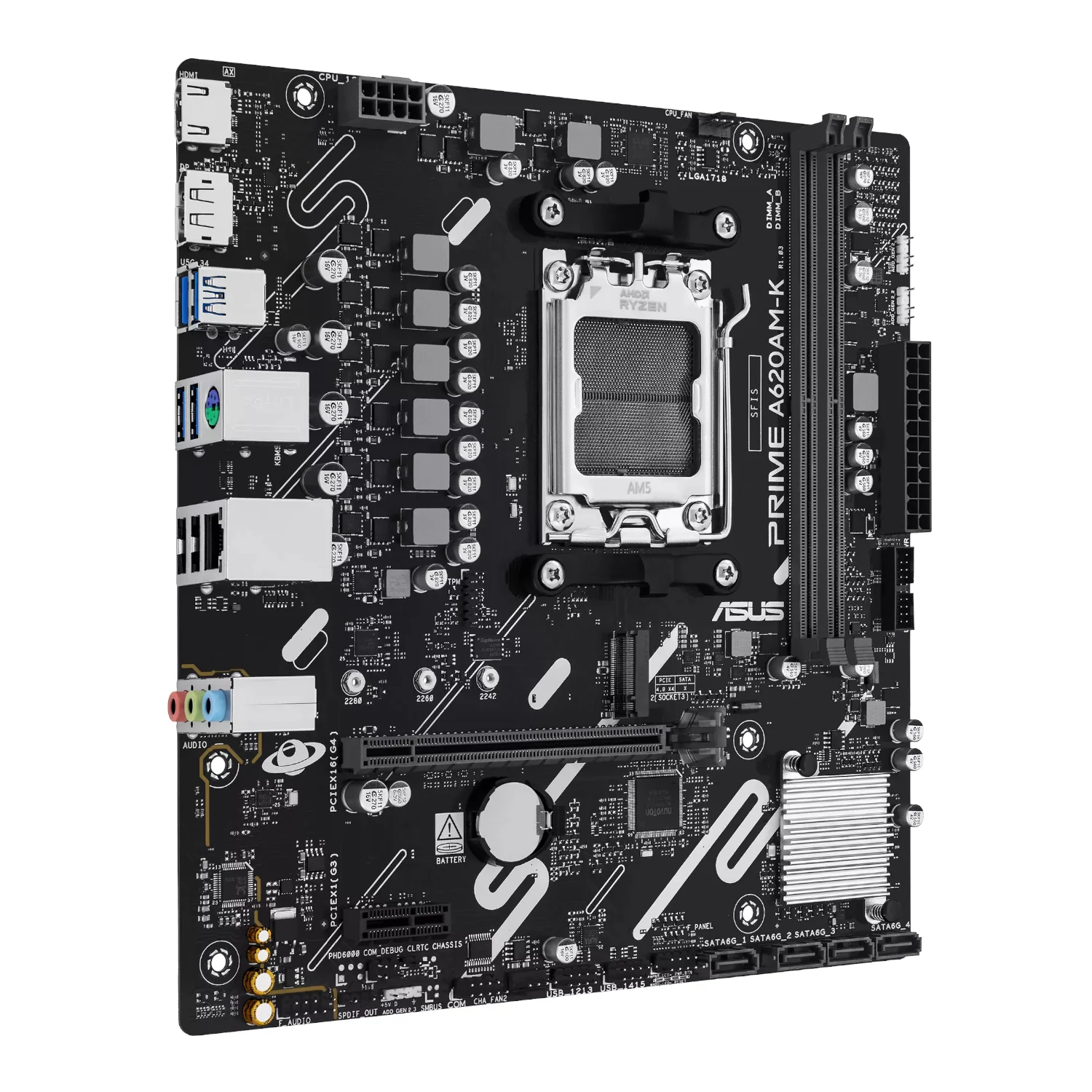 Asus PRIME A620AM-K AM5 M-ATX Motherboard - Image 2