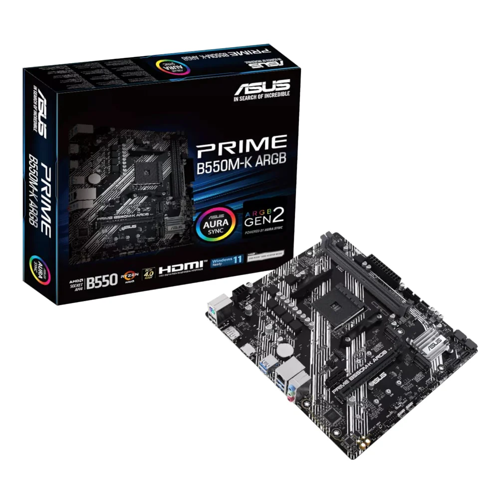 Asus PRIME B550M-K ARGB AM4 M-ATX Motherboard - Image 5