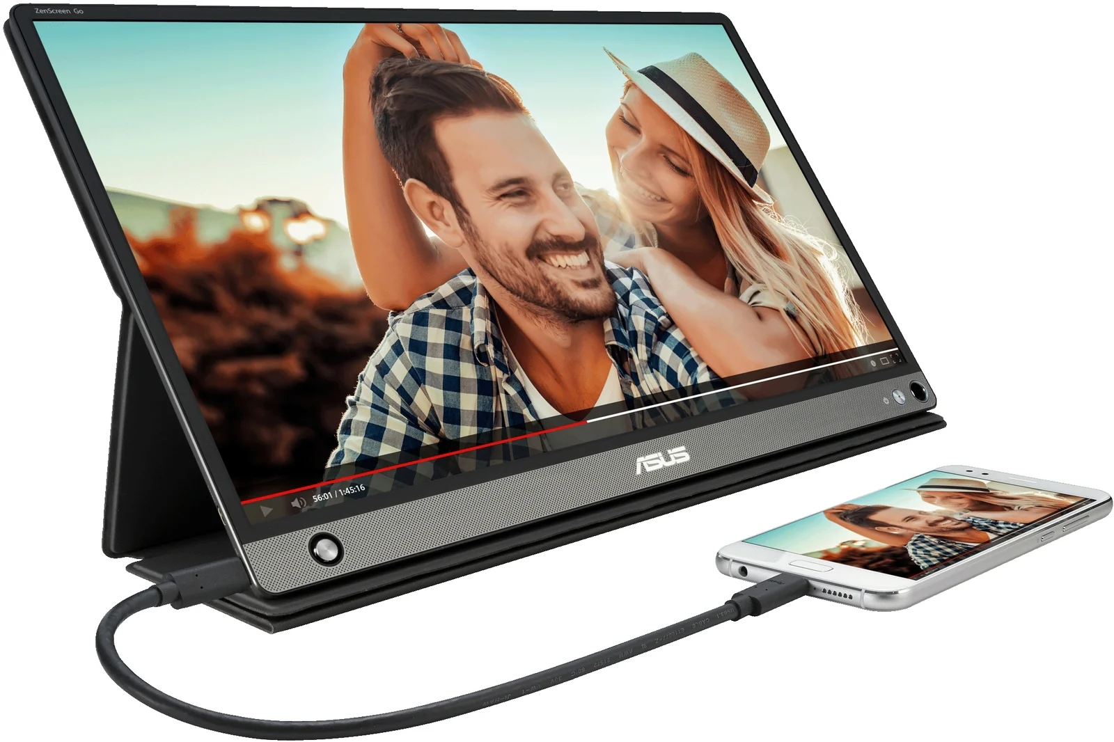 ASUS ZenScreen GO|MB16AHP Portable |USB Type-C Monitor | 15.6'' | Full HD |USB Type-C | Micro-HDMI | Flicker Free | Blue Light F - Image 2