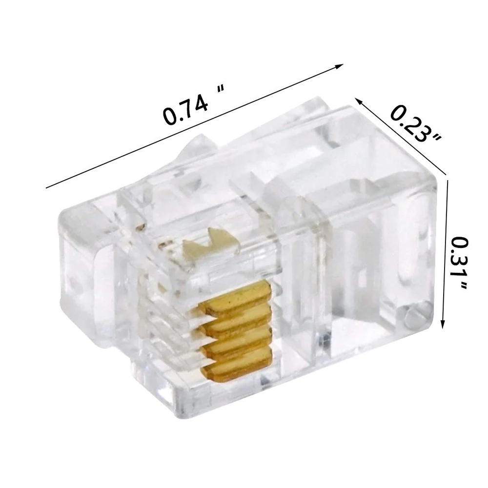 MicroWorld RJ11 Connectors 25-Pack 6P4C Modular Phone Plug Set - Image 4