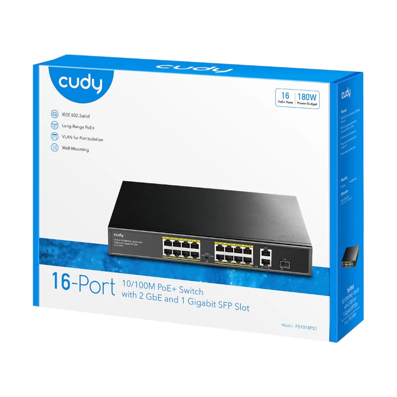 Cudy 16-Port Unmanaged PoE+ Switch - Rack Mount - Image 3