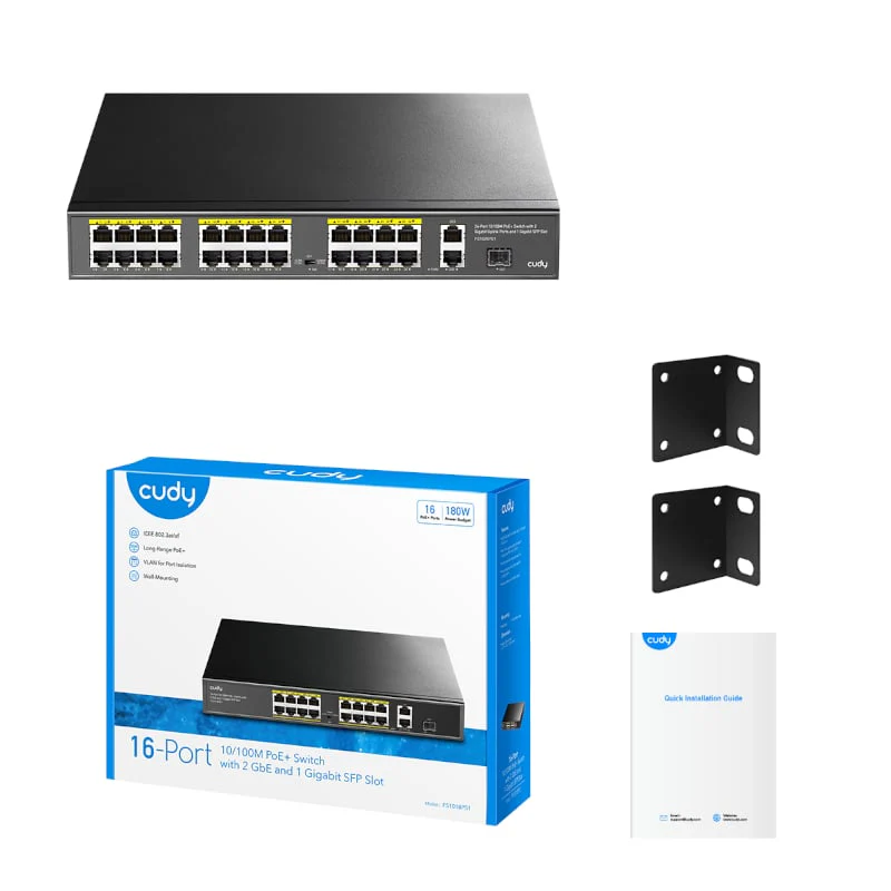Cudy 16-Port Unmanaged PoE+ Switch - Rack Mount - Image 4