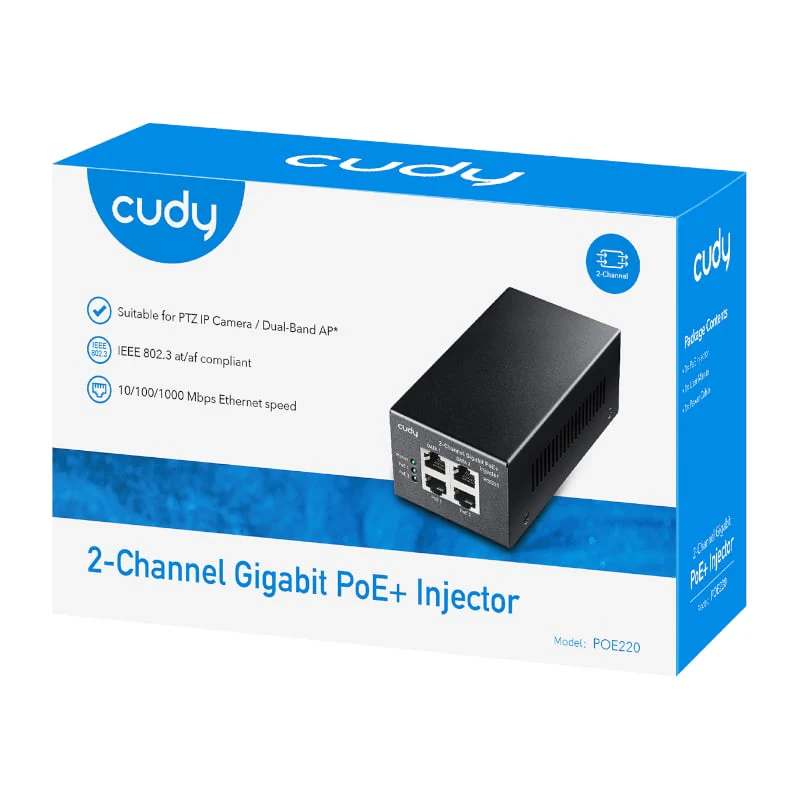 Cudy 2-Channel 30W Gigabit PoE+ Injector - Image 4