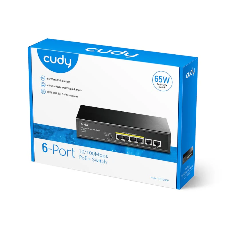 Cudy 6-Port Ethernet Unmanaged Switch - 4 Ports POE - Image 3