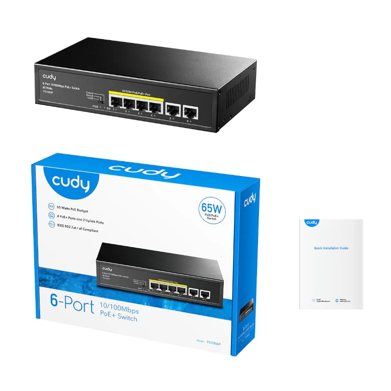 Cudy 6-Port Ethernet Unmanaged Switch - 4 Ports POE - Image 4