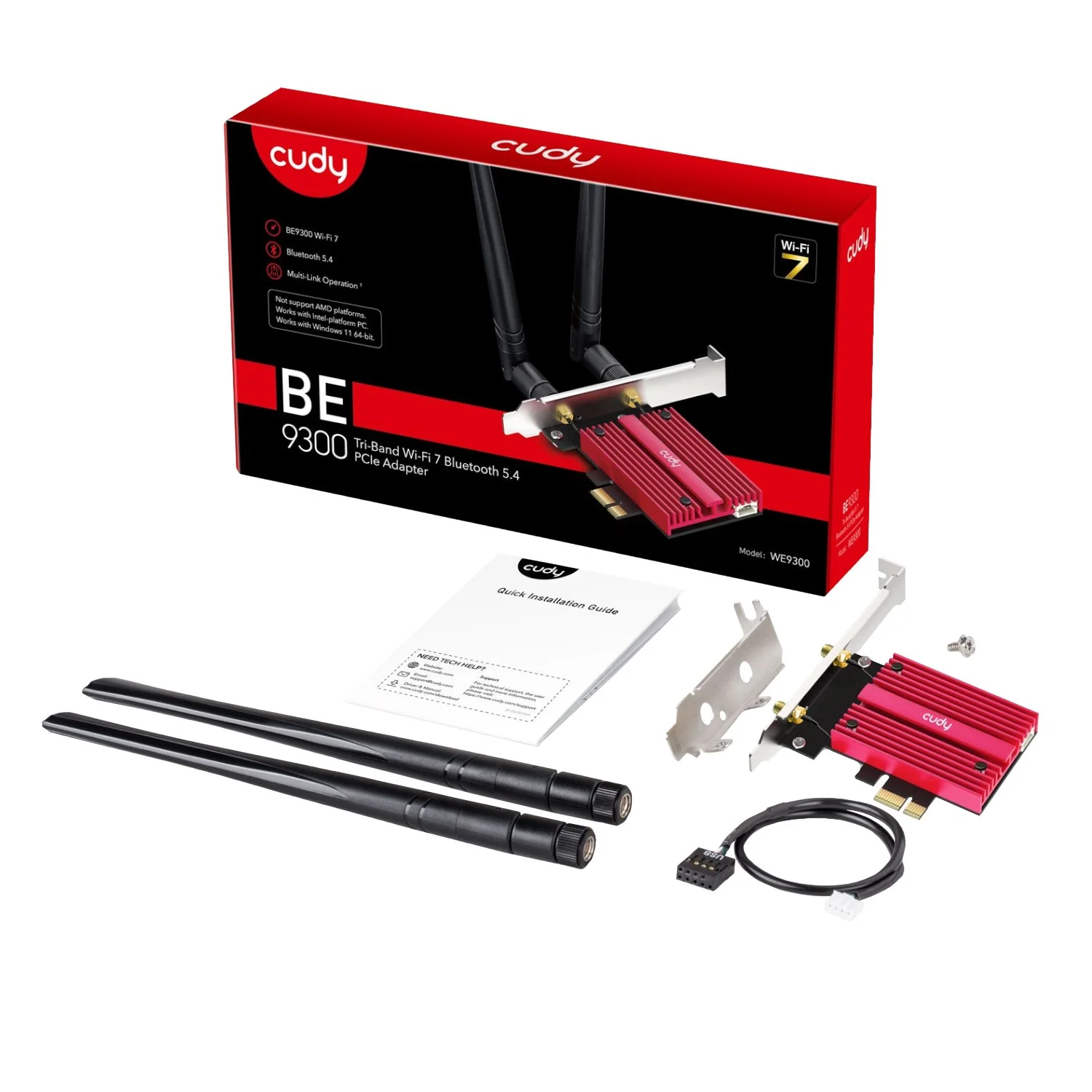 Cudy BE9300 Tri-Band Wi-Fi 7 | Bluetooth 5.4 PCIe Adapter - Image 4