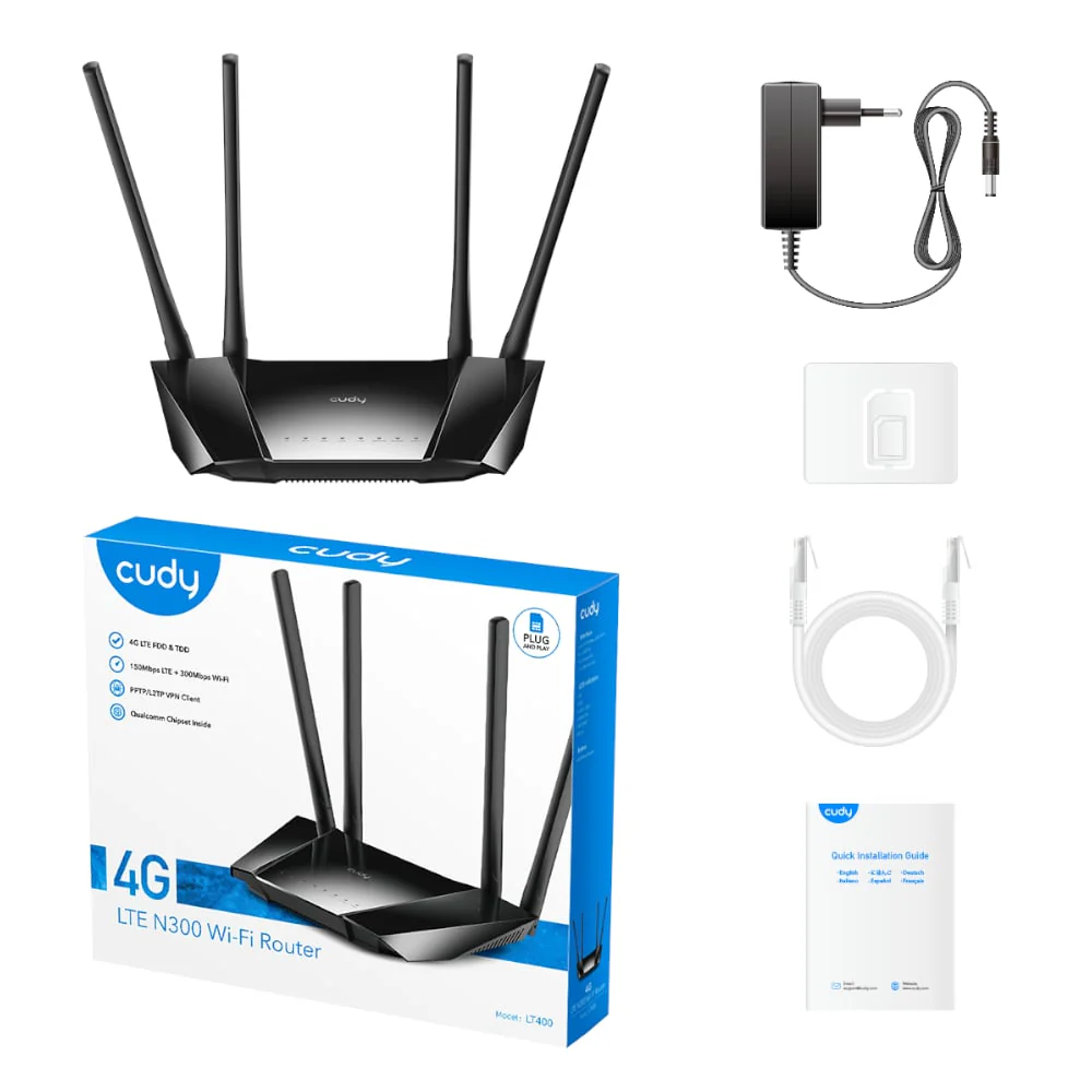 Cudy LT400 4G LTE N300 300Mbps Wi-Fi Router - Image 4