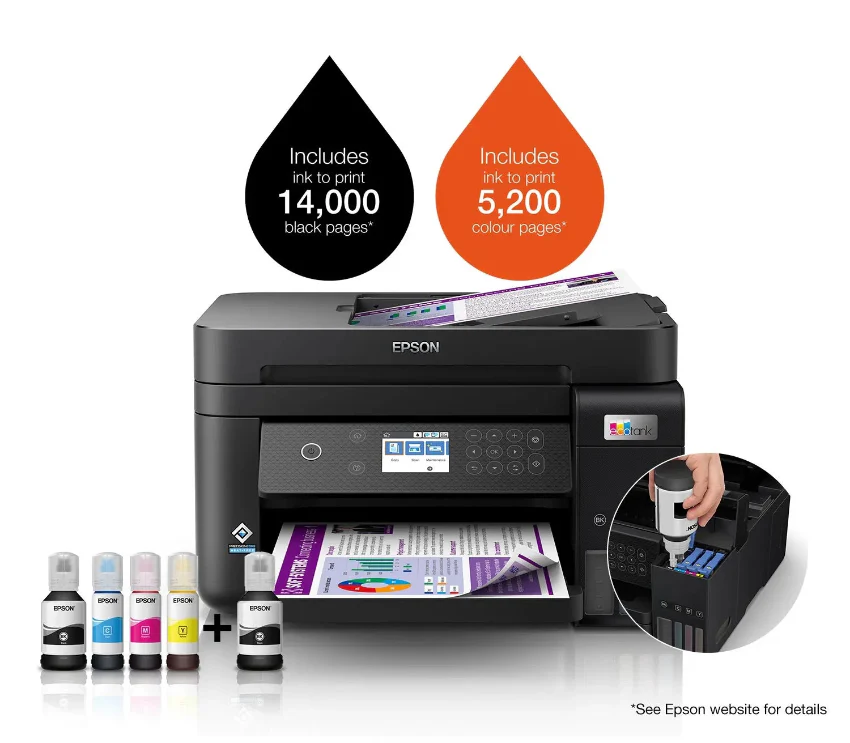 Epson L6270 EcoTank 3-in-1 Print, Copy, Scan A4 Colour Printer with Wi-Fi, ADF and Ethernet - Image 6
