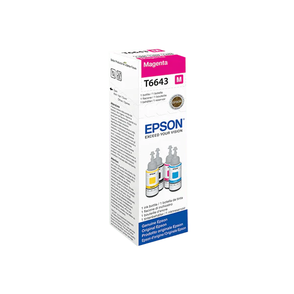 Epson T6643 Ecotank Magenta ink bottle (70ml). 7500 pages @ 5% coverage - Image 2
