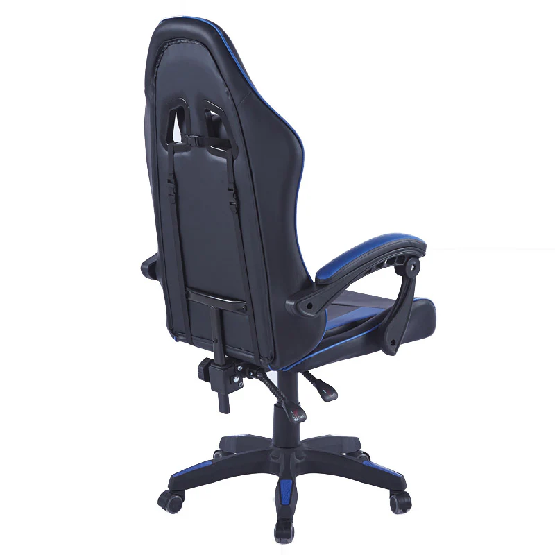 Ergonomic PU Leather Gaming Chair with Head & Lumbar Support – Blue - Image 4
