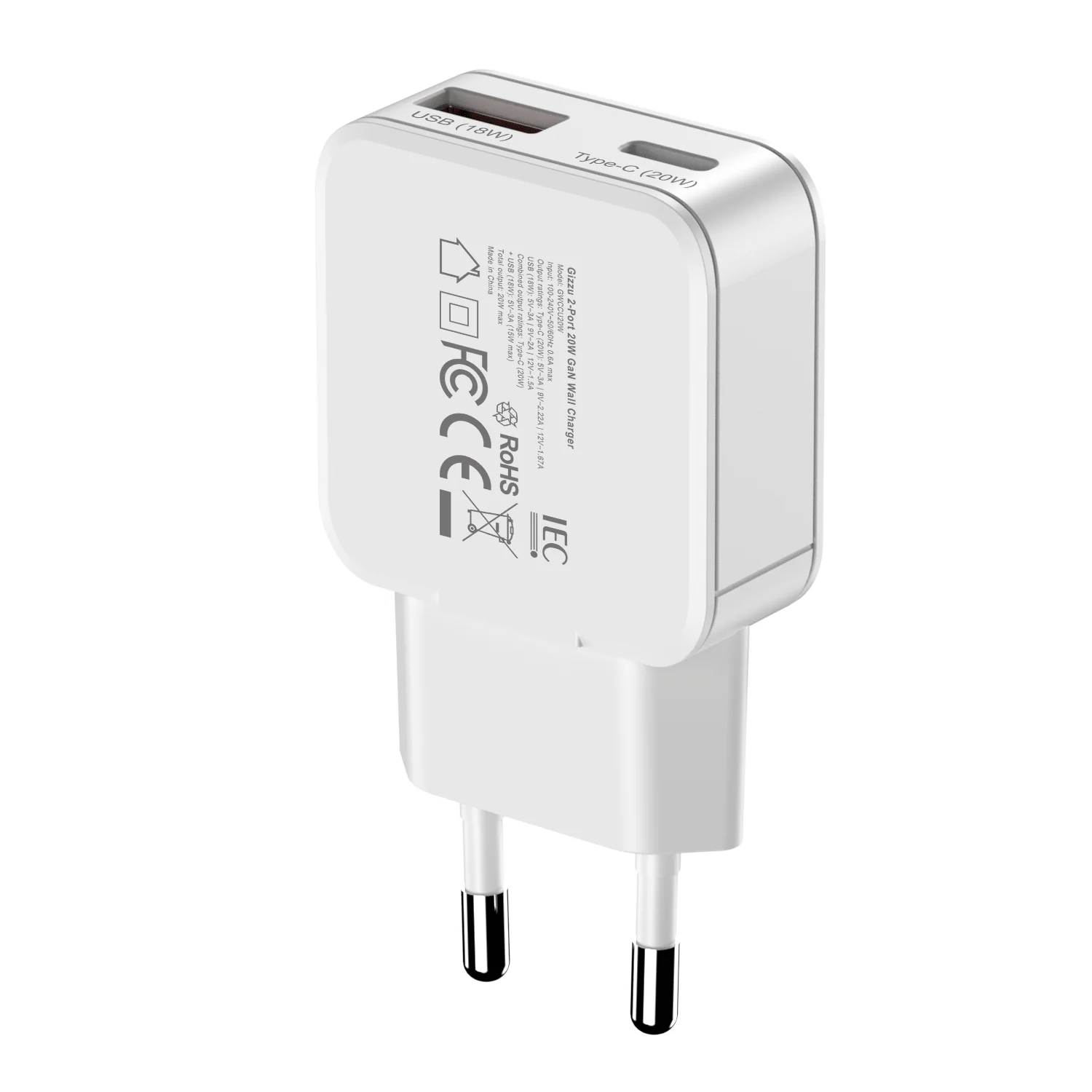 Gizzu 2-Port 20W GaN Wall Charger - Image 4