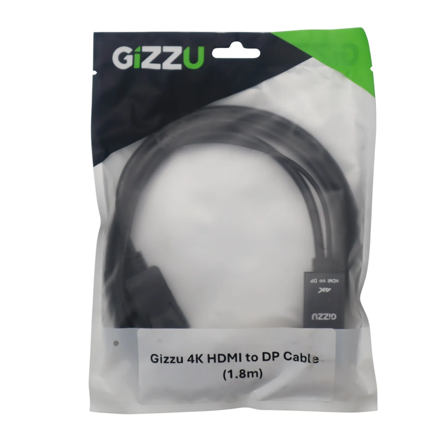 Gizzu 4K HDMI to DP Cable (1.8m) - Black - Image 2