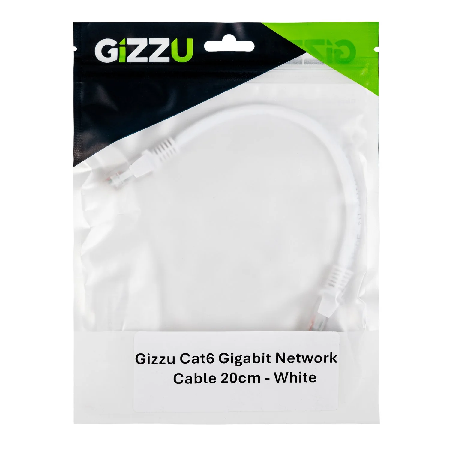 Gizzu Cat6 UTP Fly Lead Ethernet Network Cable 20cm - White - Image 3