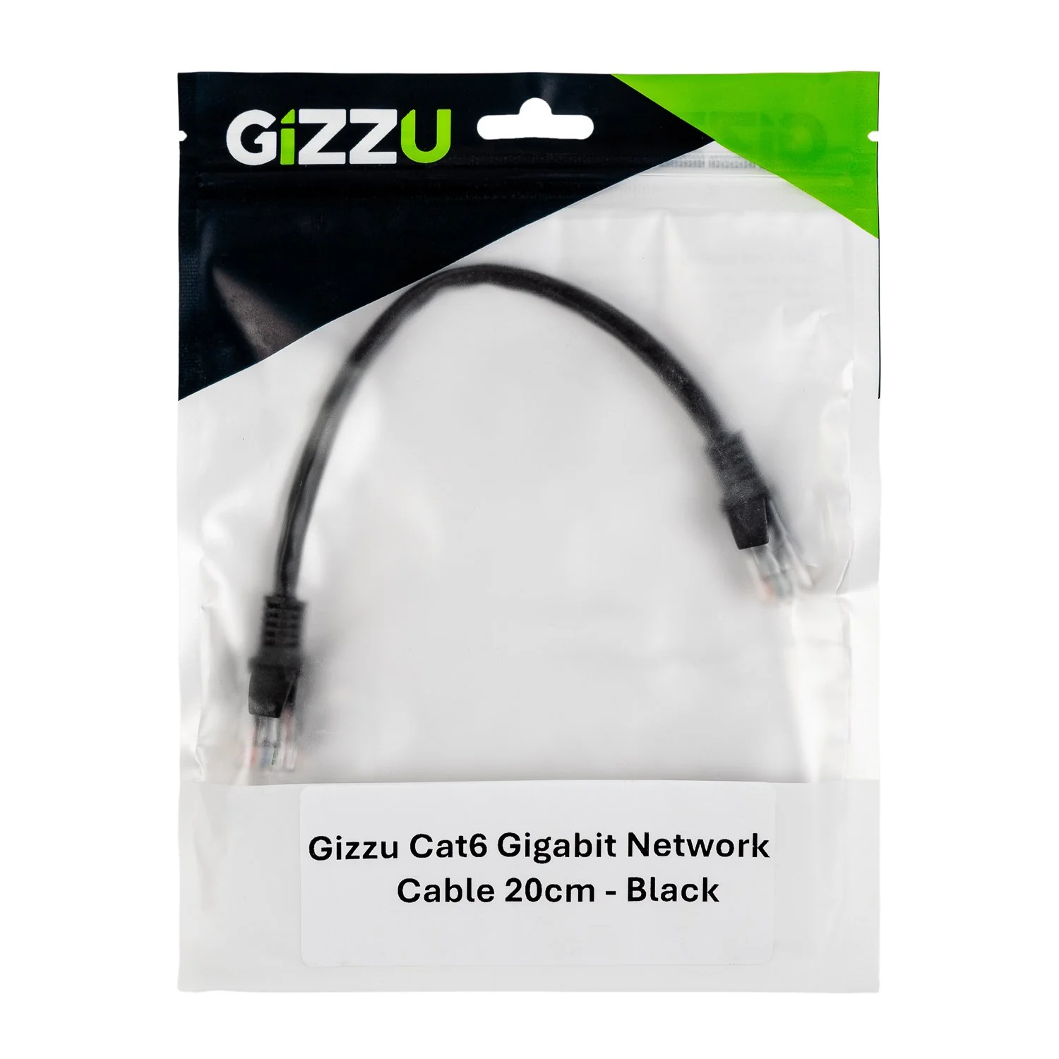 Gizzu Cat6 UTP Fly Lead Ethernet Network Cable 20cm - Black - Image 3