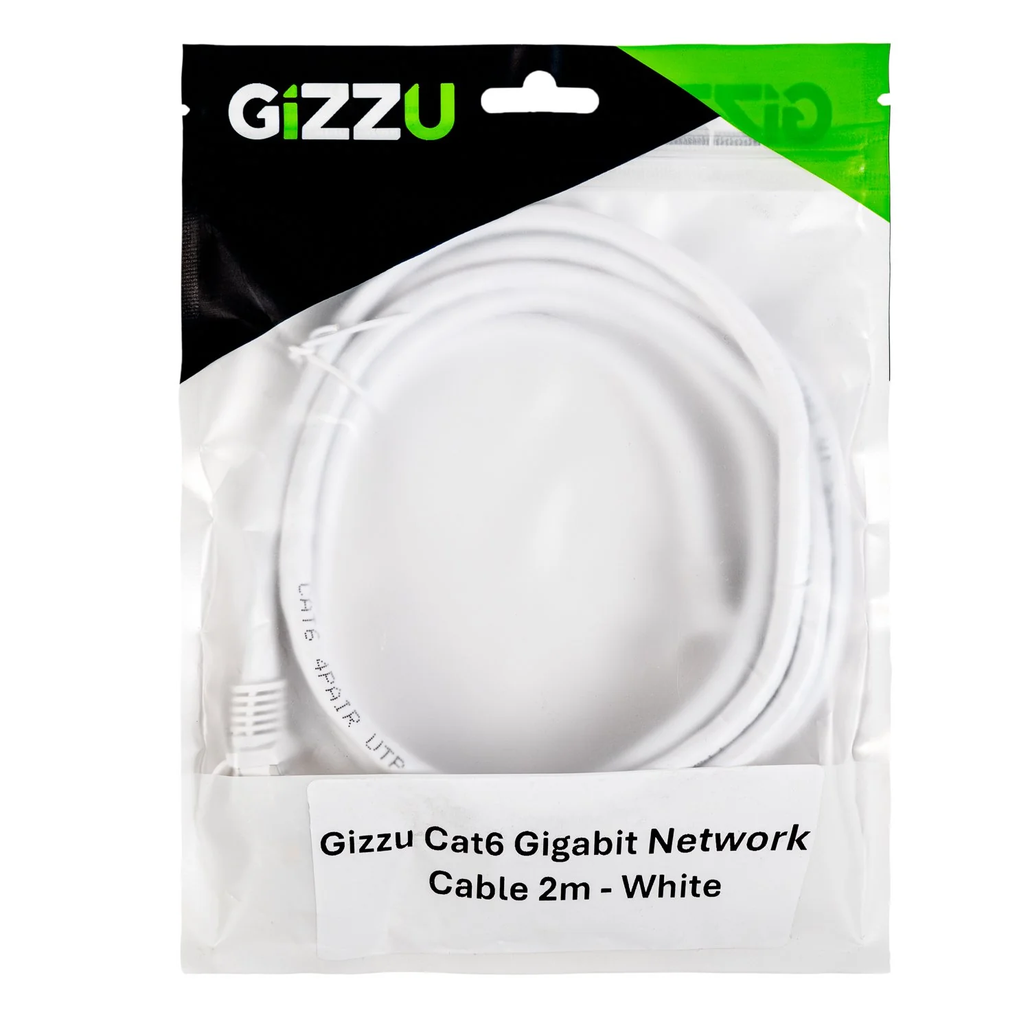 Gizzu Cat6 UTP Fly Lead Ethernet Network Cable 2m – White - Image 3