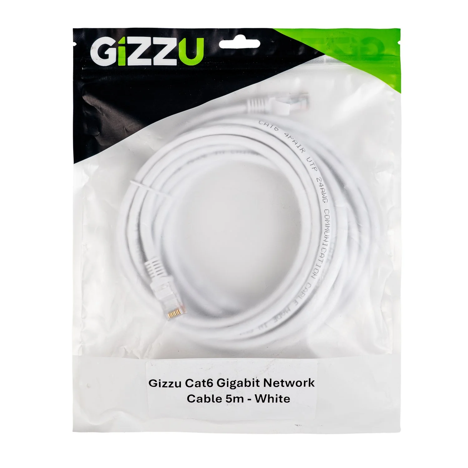 Gizzu Cat6 UTP Fly Lead Ethernet Network Cable 5m – White - Image 3