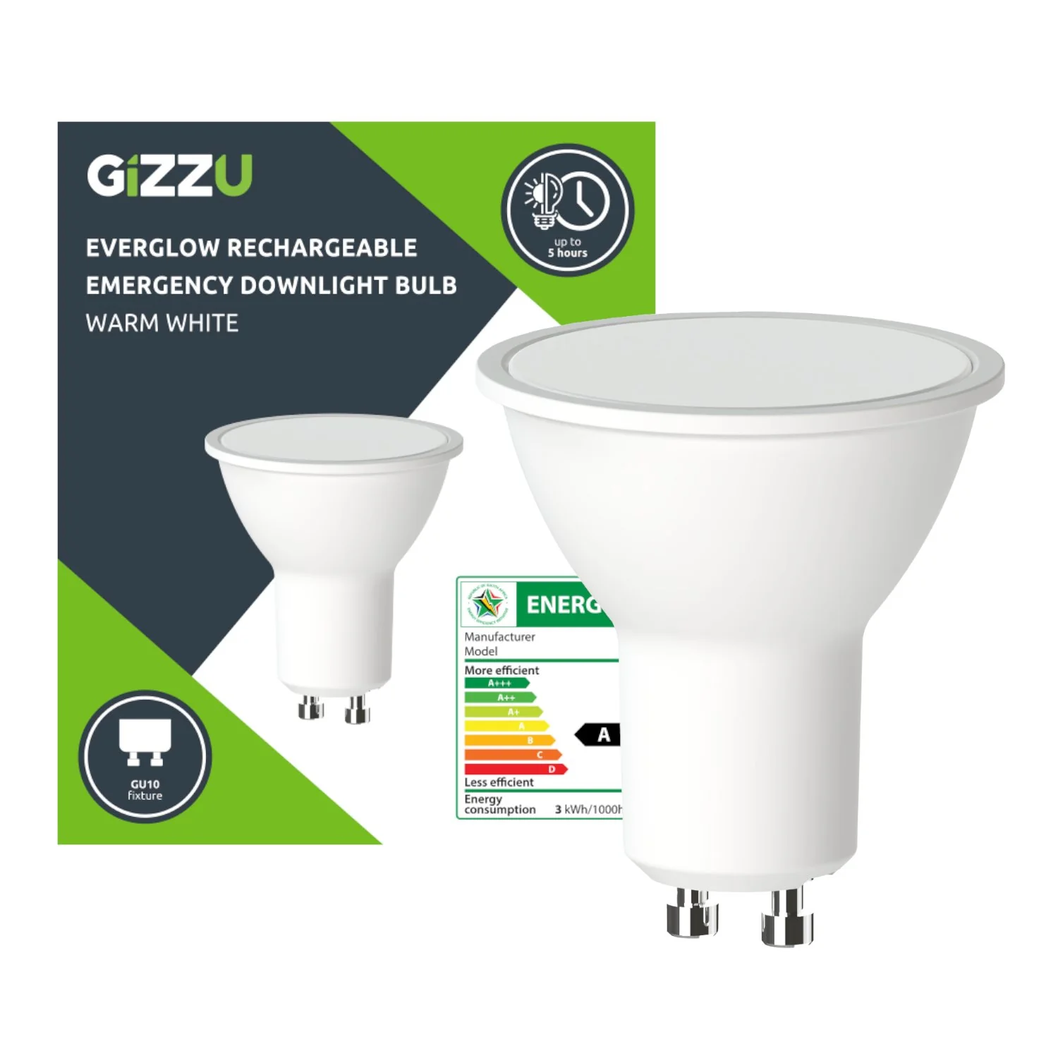 Gizzu Everglow Rechargeable Warm White Emergency Downlight Bulb - Image 5
