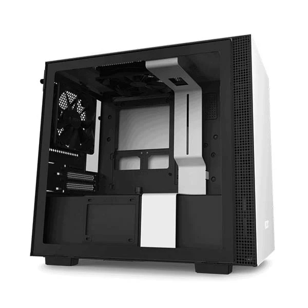 H210 WHITE/BLACK MINI-ITX CASE WITH TEMP - Image 2