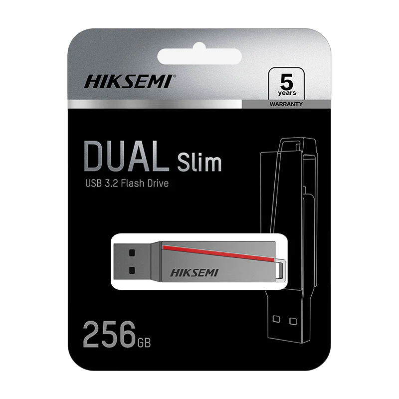 HIKSEMI Dual Slim 256GB USB 3.2 Flash Drive – Type-C & USB-A | High-Speed Dual Interface Memory Stick - Image 3